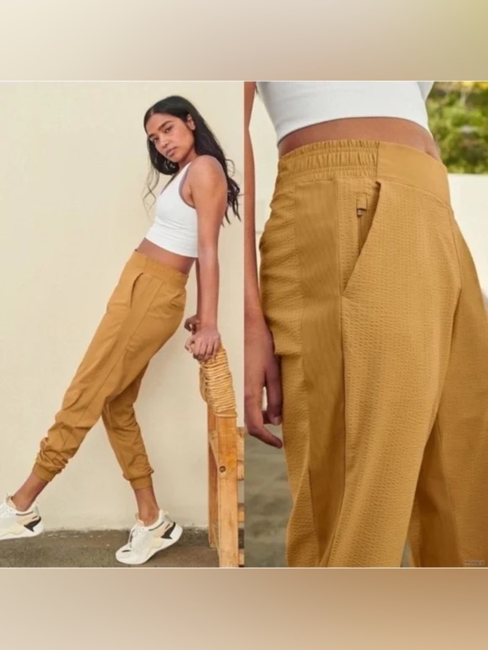 Athleta Textured Brooklyn Jogger Pants Women’s 4 Light Stretch Comfort - Picture 2 of 8